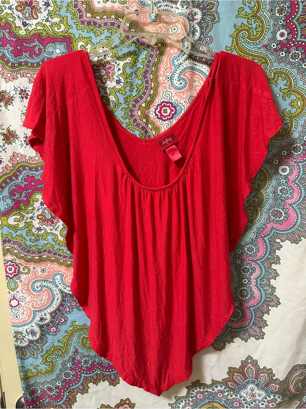 Bright Red Women’s Scoop Neck Top